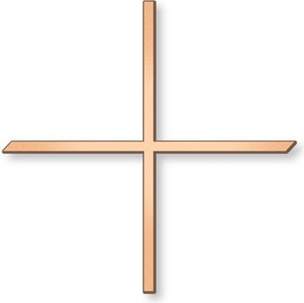 Gleicharmiges Kreuz mit Aufschrift Bruno, 12×12 cm