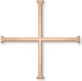 Gleicharmiges Kreuz mit Aufschrift Lorenz, 12×12 cm