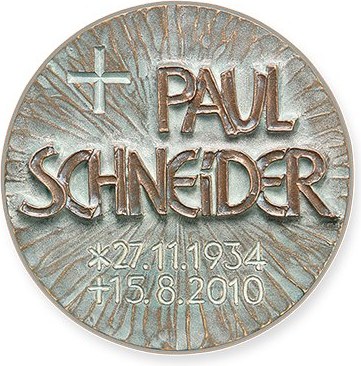 [ST-SK-31005] Bronze-runder Grabplatte mit Text, Ø 14 cm