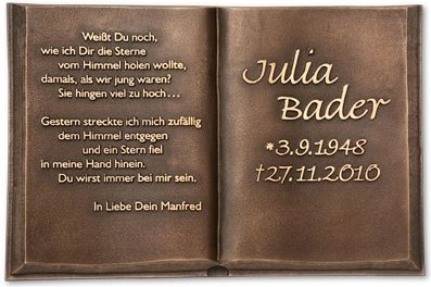 [ST-SK-31045] Bronze offene Buch für Grabmal, 20×30 cm