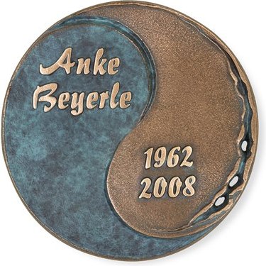 [ST-SK-31047] Bronze-Dekoration Yin und Yang für Grabmal, Ø 16 cm