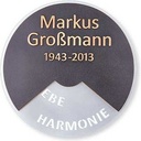 Bronze-Inschriftplatte für Grabmal, Ø 20 cm