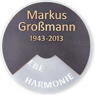 [ST-SK-31080] Bronze-Inschriftplatte für Grabmal, Ø 20 cm