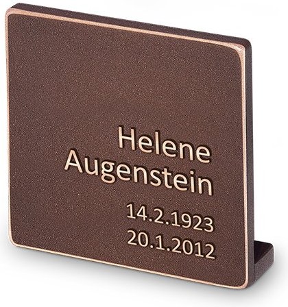 [ST-SK-31085] Bronze-Inschriftplatte für Grabmal, 9×9 cm