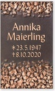Grabplatte mit Motiv Kristallen, 23×14 cm