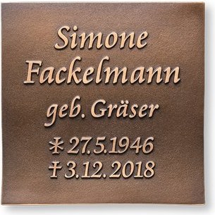 [ST-SK-31533] Bronze-Grabplatte mit Buchmotiv, 15×15 cm