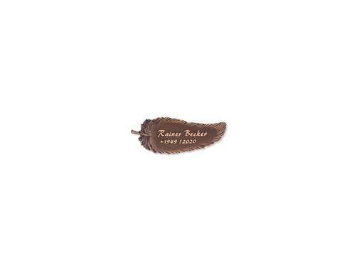 [ST-SK-31546] Bronze-Grabplatte mit Motiv Pera, 6×16 cm