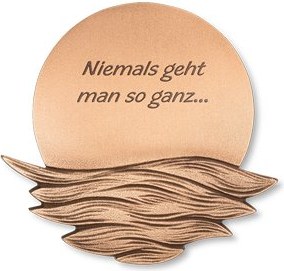 [ST-SK-31551] Bronze-Platte mit Sonne für Grabmal, 13×14 cm, mit Gravur