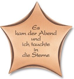[ST-SK-31553] Grabplatte mit Sternmotiv und Gravur, 13×12,5 cm