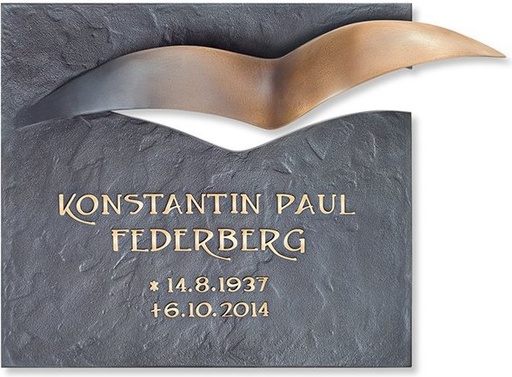 [ST-SK-31659] Bronze-Platte mit Vogelmotiv für Grabmal, 29×37 cm