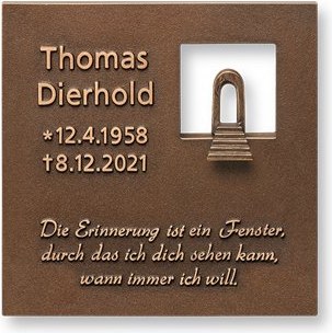 [ST-SK-31668] Bronze-Platte Nebeská brána, 15×15 cm