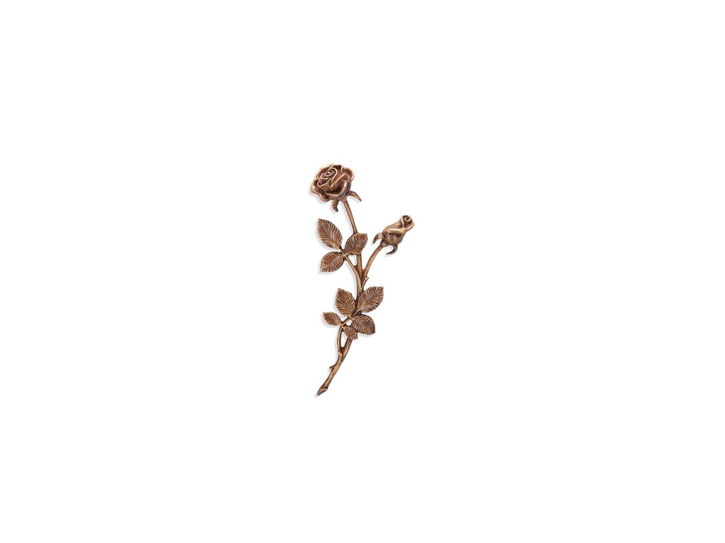 Bronze-Rose für Grabmal, 20×8 cm oder 28×11 cm