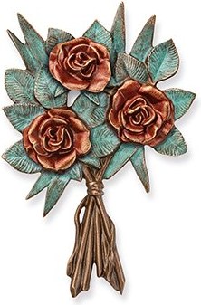 [ST-SK-32002] Bronze Rosenstrauß für Grabmal, 13,5×9 cm oder 21,5×14,5 cm