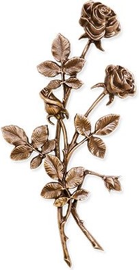 Bronze Rose für Grabmal, 35×17 cm