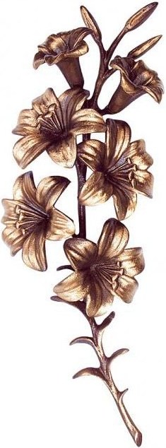 Bronze-Lilie für Grabmal, 38×13 cm