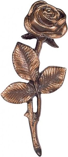 Bronze-Rose für Grabmal, 15×7 cm