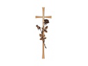 Grabkreuz Schwerer Block mit Rose, 30–50 cm