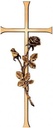 Grabkreuz Antikon mit Rose, Bronze, 40×15 cm oder 50×20 cm