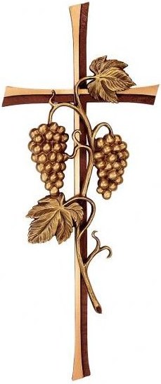 Grabkreuz Kontura mit Weinrebe, 50×20 cm