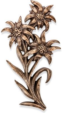 [ST-SK-33980] Bronze Edelweiss für Grabmal, 26×15 cm