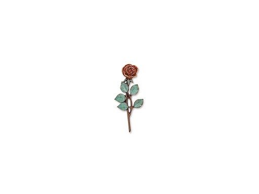 [ST-SK-34011] Bronze-Rose für Grabmal, 12×5 cm oder 20×8,5 cm