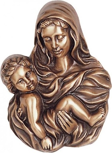 [ST-SK-34520] Bronze Madonna mit Kind für Grabmal, 22×16 cm