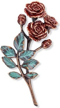 [ST-SK-34701] Bronze Rose für Grabmal, 16×10 cm