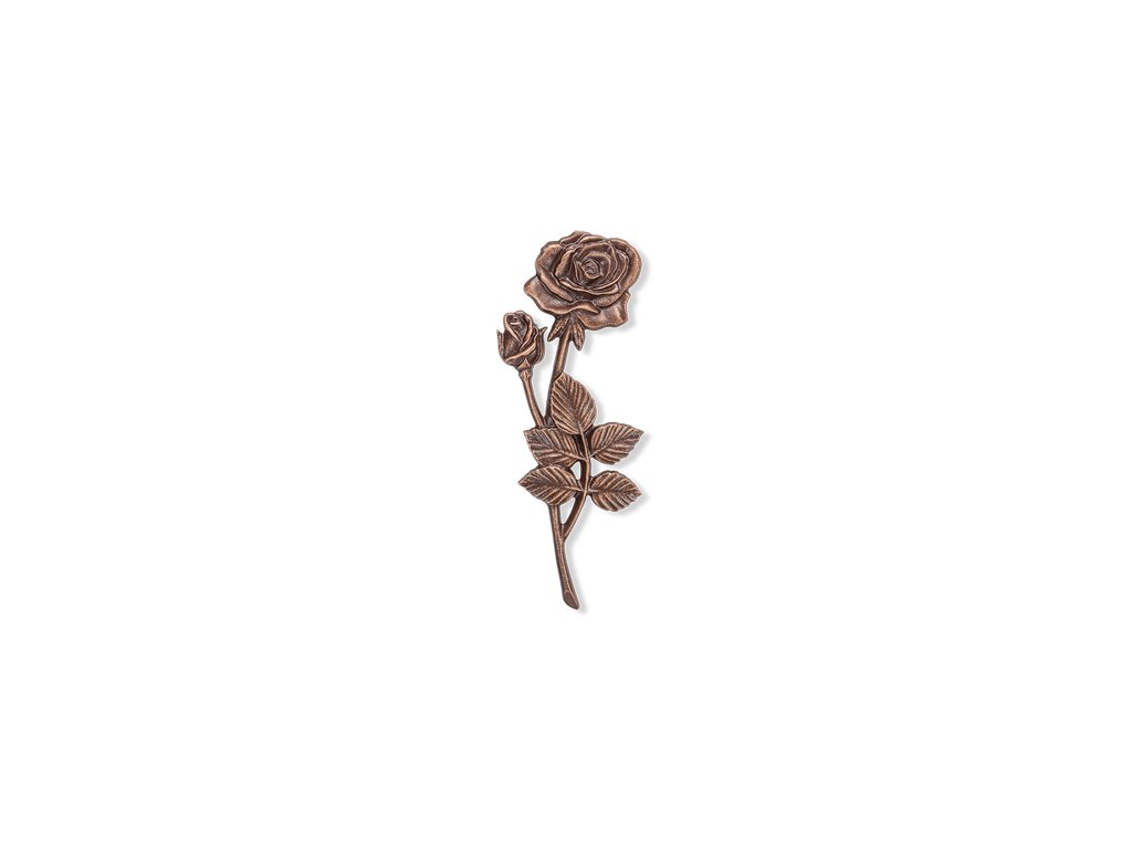 Bronze Rose für Grabmal, 18×7 cm