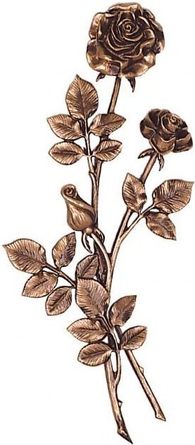 Bronze Rose für Grabmal, 47×24 cm