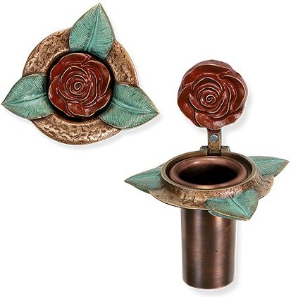 [ST-SK-53177] Bronze klappbare Vase für Grabmal Ruža, 16×12×11 cm