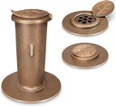 Eingelassene Vase mit Krone für Grabmal, Bronze, Höhe 27 cm
