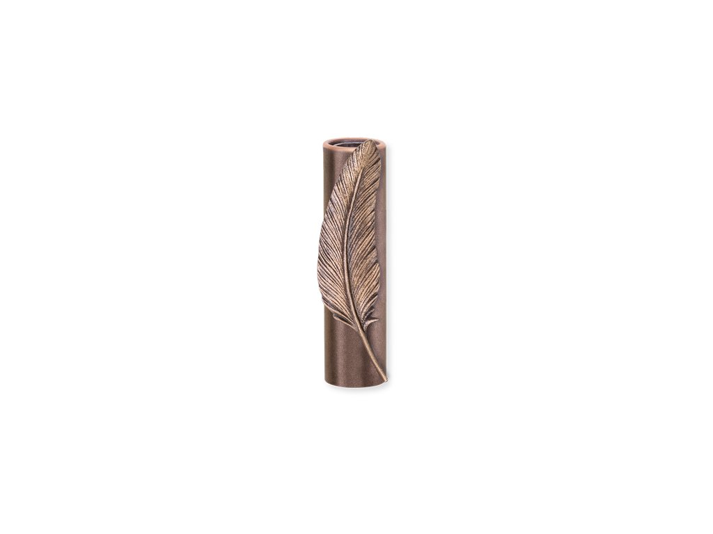 Wandvase mit Feder für Grabmal, 13 cm