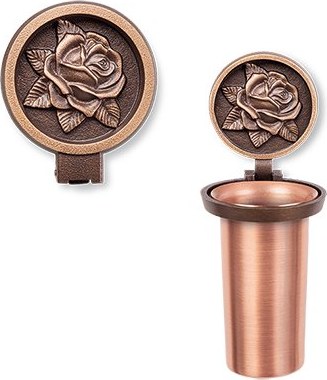 [ST-SK-53307] Wandvase für Grabmal, klappbar mit Rose, 8×7 cm