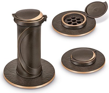 eingelassene Vase mit Deckel, Bronze, 26×11,5×13 cm