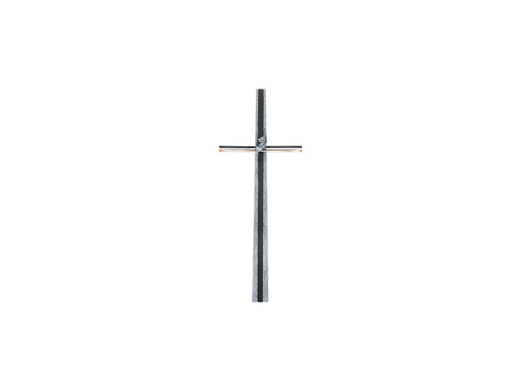 Grabkreuz mit Kristall, Bronze, 92×36 cm