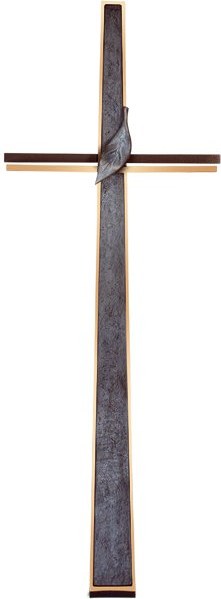 Grabkreuz mit Kristall, Bronze, 91×33 cm