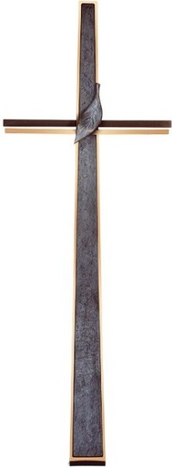 [ST-SK-60171] Grabkreuz mit Kristall, Bronze, 91×33 cm