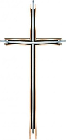 Bronze-Kreuz mit Kristall, 103×51 cm
