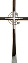 Bronze-Kreuz mit Kristall, 91×40 cm