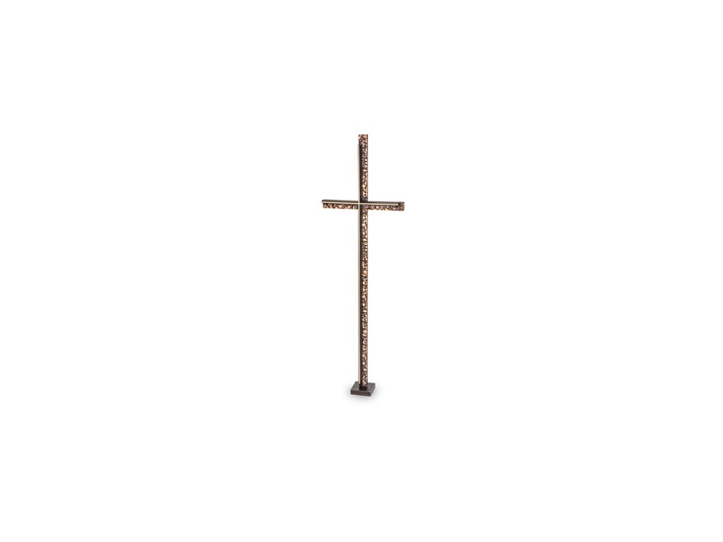 Grabkreuz mit Kristall, Bronze, 61×19 cm