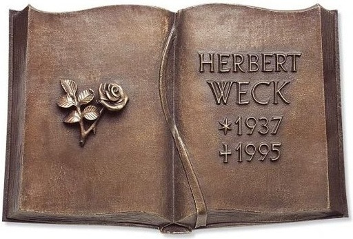 [ST-SK-80920] Bronze Buch für Grabmal mit Text, 26×40 cm bis 40×71 cm