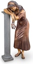Bronze-Statue Weinende Frau für Grabmal, 146×65×38 cm