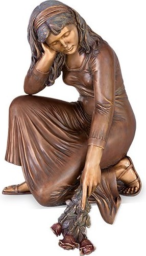 [ST-SK-84052] Bronze-Statue Smútiaca žena, 85×49×48 cm