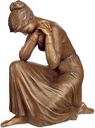 Bronze trauernde Figur kniend, 40×35×18 cm