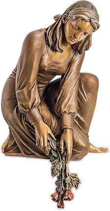 Bronze-Statue Klagende Frau für Grabmal, 78×37×47 cm