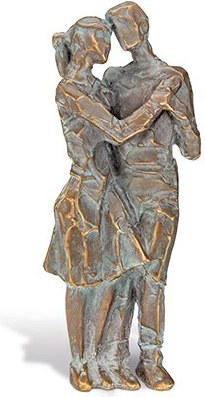 Bronze-Statue Paar für Grabmal, 18×7,5×4,5 cm