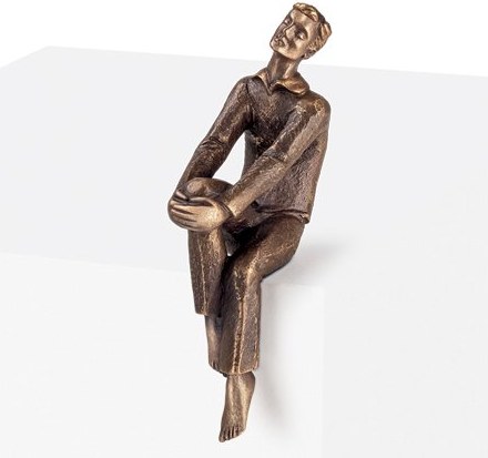 Bronze sitzende Figur für Grabmal, 13×4×7 cm