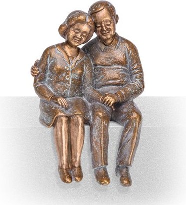 Bronze-Statue Paar für Grabmal, 15×10×8,5 cm