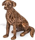Bronze sitzender Hund für Grabmal, 8,5×5,5×8,5 cm
