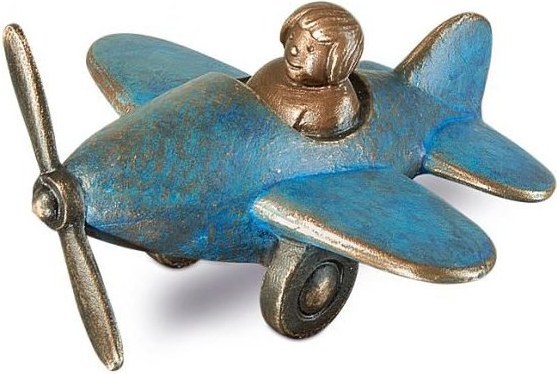 Bronze-Flugzeug für Kindergrabmal, 7×15×13 cm